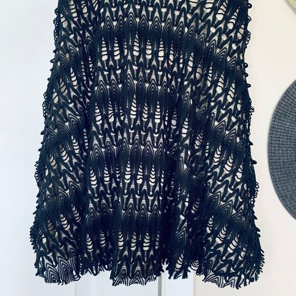Chelsea GIRL River Island Black & Nude Crochet Babydoll Cocktail Dress Size L/12 - Picture 4 of 10